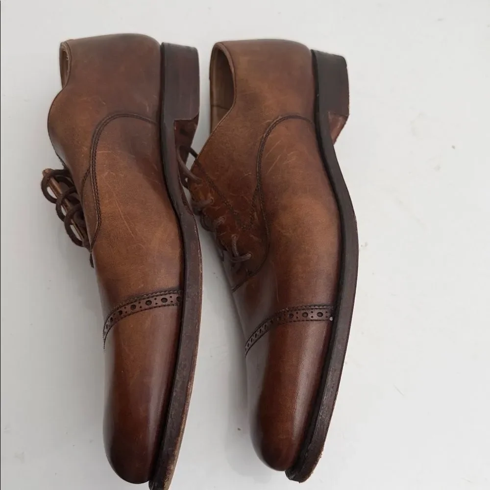 ALDEN for BROOKS BROTHERS 1818 Cap Toe Oxford Sz  9 DWalnut Leather Shoe